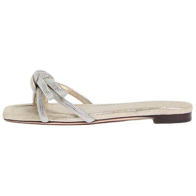 Loeffler Randall Slide Slippers Women's Gold Silver