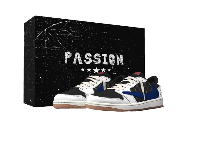 Jordan Travis Scott x Jordan Air Jordan 1 Ink Star Badge, Box Fashion Trend Abrasion Resistant Abrasion Resistant Low top