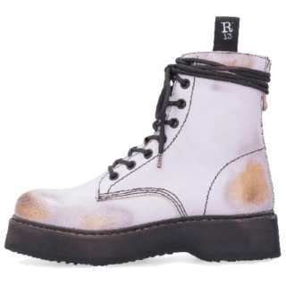 R13 Single Stack Leather Short Combat Boots 3.8cm Women's Light Purple