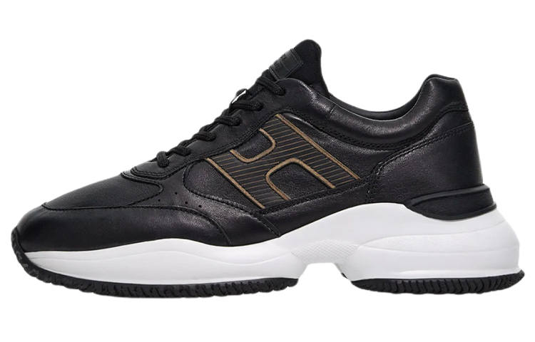 HOGAN Interaction Leather Athletic Shoes Casual Shoes Men's Black