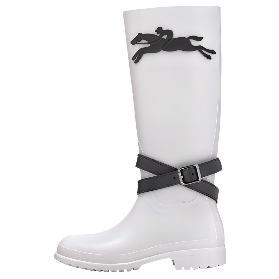LONGCHAMP Leather Knee high Boots Women's White