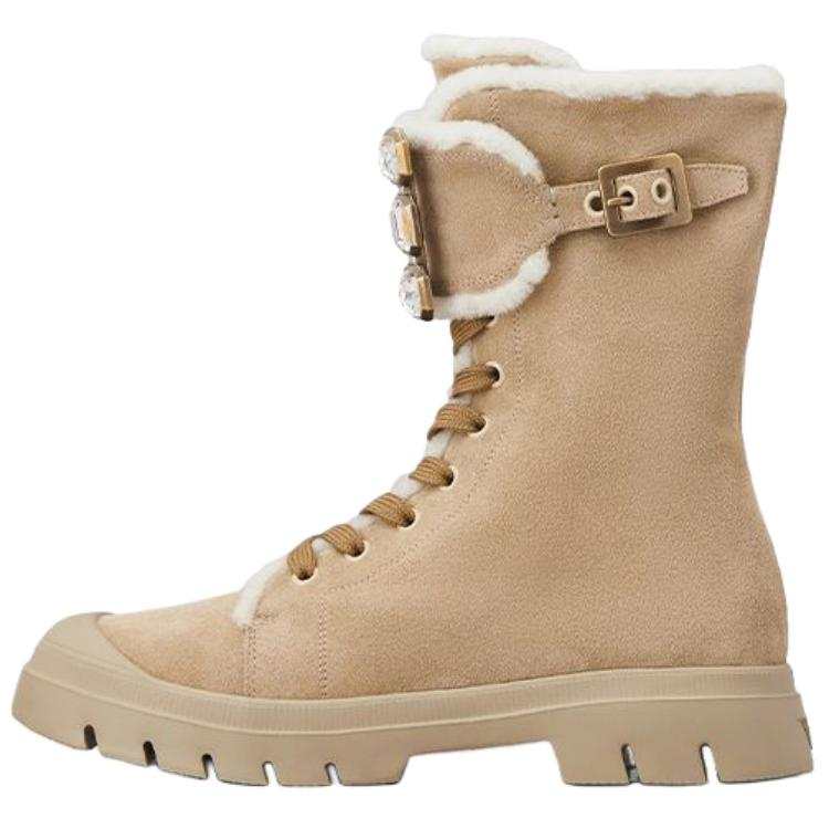 Roger Vivier WALKYVIV Crew Combat Boots Women's Brown