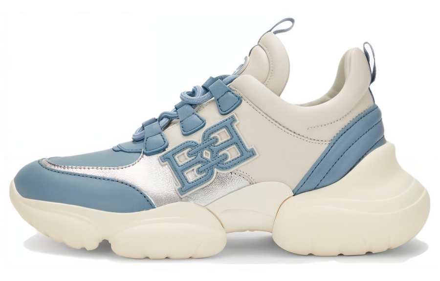 BALLY Leather Low top Casual Shoes Women's Blue White