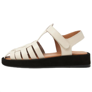 FLATTERED Cow Leather Roman Sandals 2.5cm Women's White