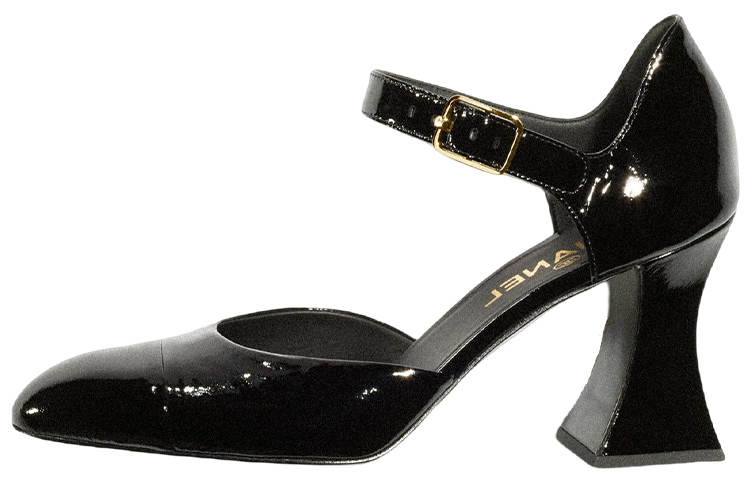 CHANEL Fashion Irregular Heel High Heels Women's Black