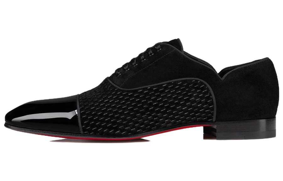 Christian Louboutin CL Patent Leather Dress Shoes Men's Black