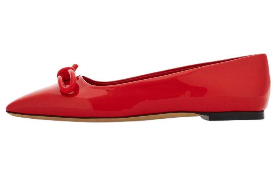 FERRAGAMO Leather Casual Shoes Women's Red
