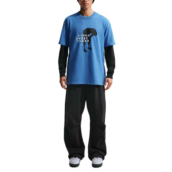 Nike Nike Sportswear T Shirts Men's Starry Blue Crew Neck Moderate