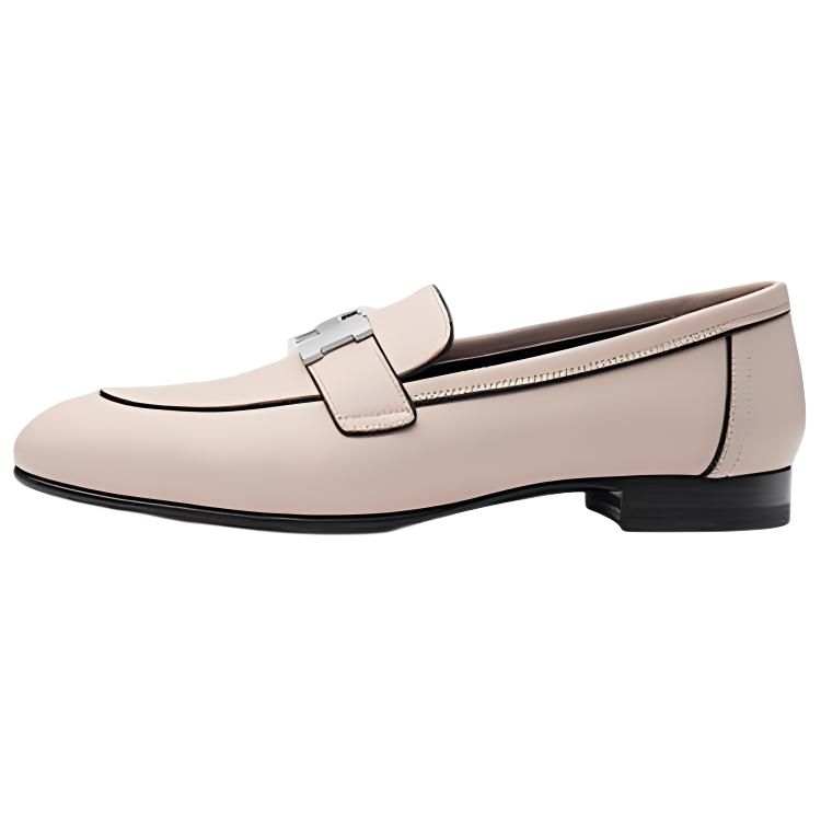 HERMES Paris Cow Leather Women's Casual Shoes Women's Pink