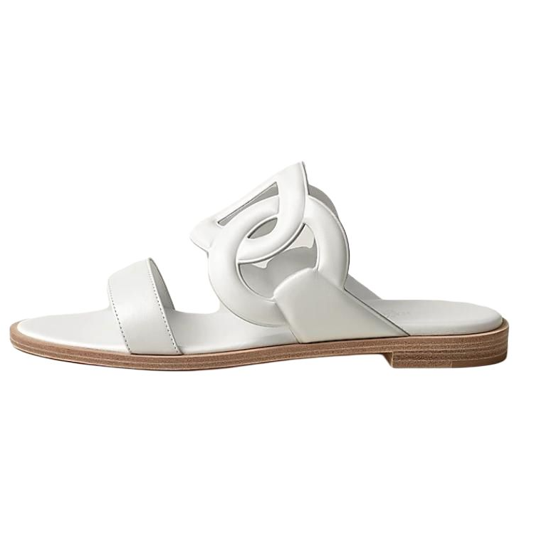 HERMES HERMES Lagune Slide Slippers Women's White