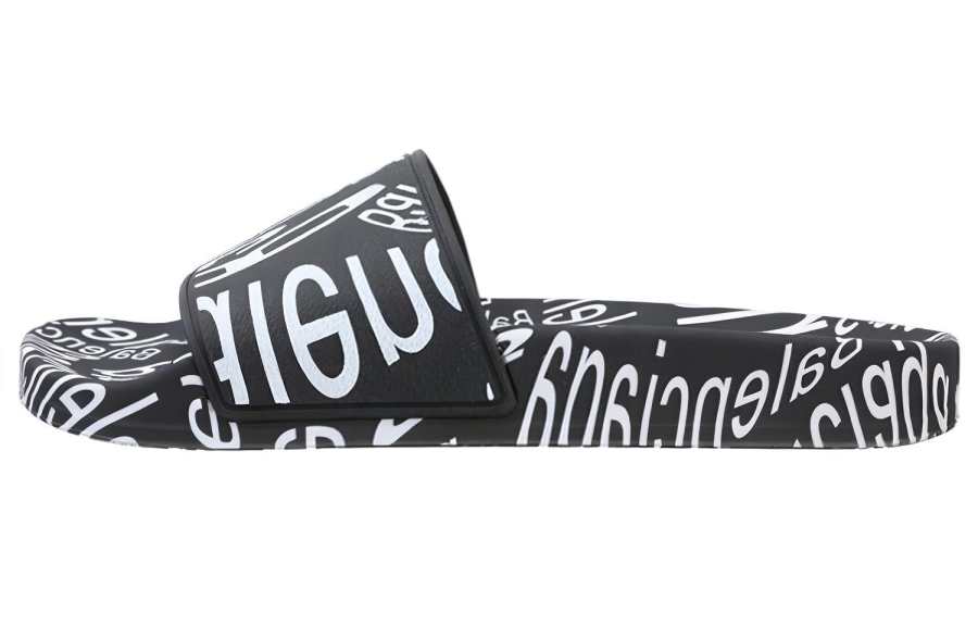 Balenciaga Slide Slippers Women's Black White