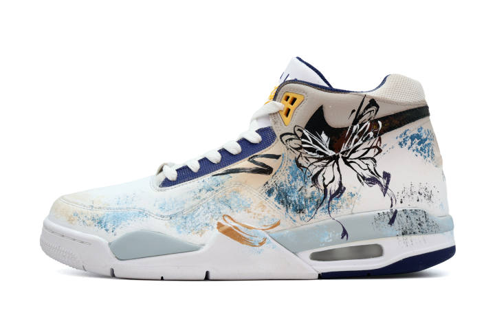 Nike Nike Flight Legacy Butterfly Effect Cushioning Mid top Vintage Basketball Shoes Men's Gray Blue