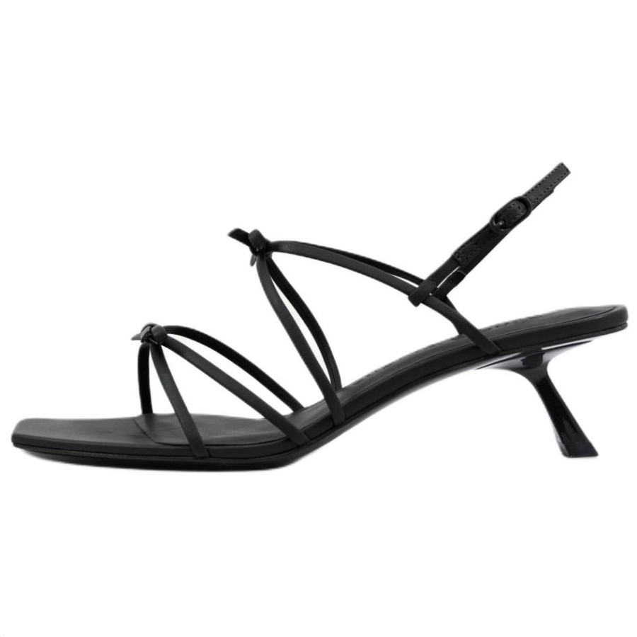 STUDIO AMELIA Ballet Leather One Strap Sandals 5CM Women's Black