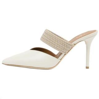 Malone Souliers Closed Toe Slippers 8.5cm Women's White