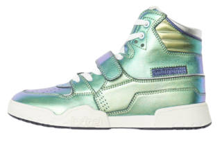 ISABEL MARANT Leather High top Skateboard Shoes Women's Metallic Green
