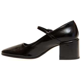 HALMANERA Patent Leather Chunky Heel Mary Jane Shoes 6CM Women's Black