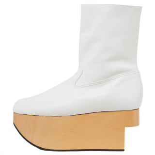 Vivienne Westwood Rocking Horse Leather Ankle Boots 7.5cm Women's White