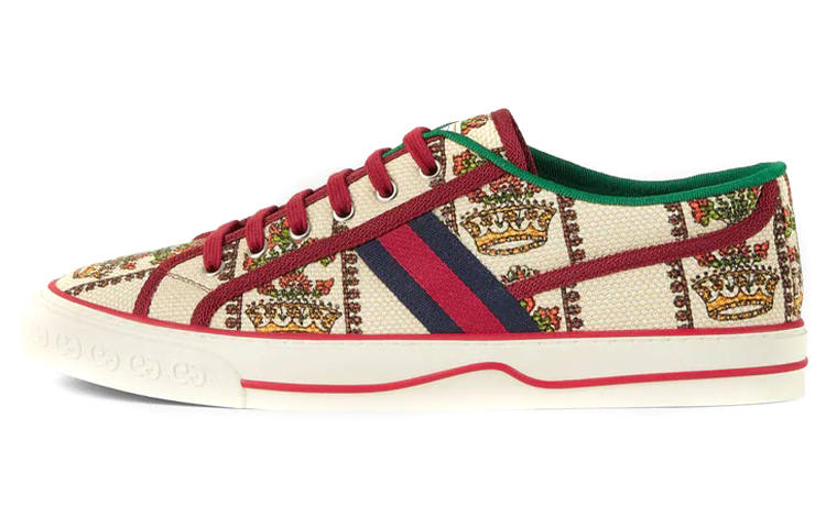 GUCCI Tennis 1977 Casual Low top Stylish Skateboarding Shoes Men's White Red Green Multicolor 100th Anniversary