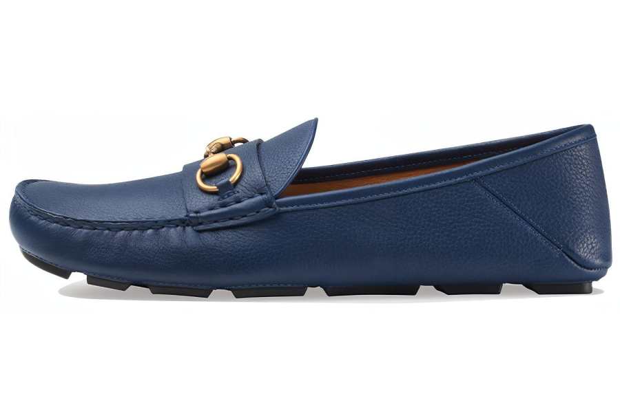 GUCCI GUCCI Drivers Blue Loafers