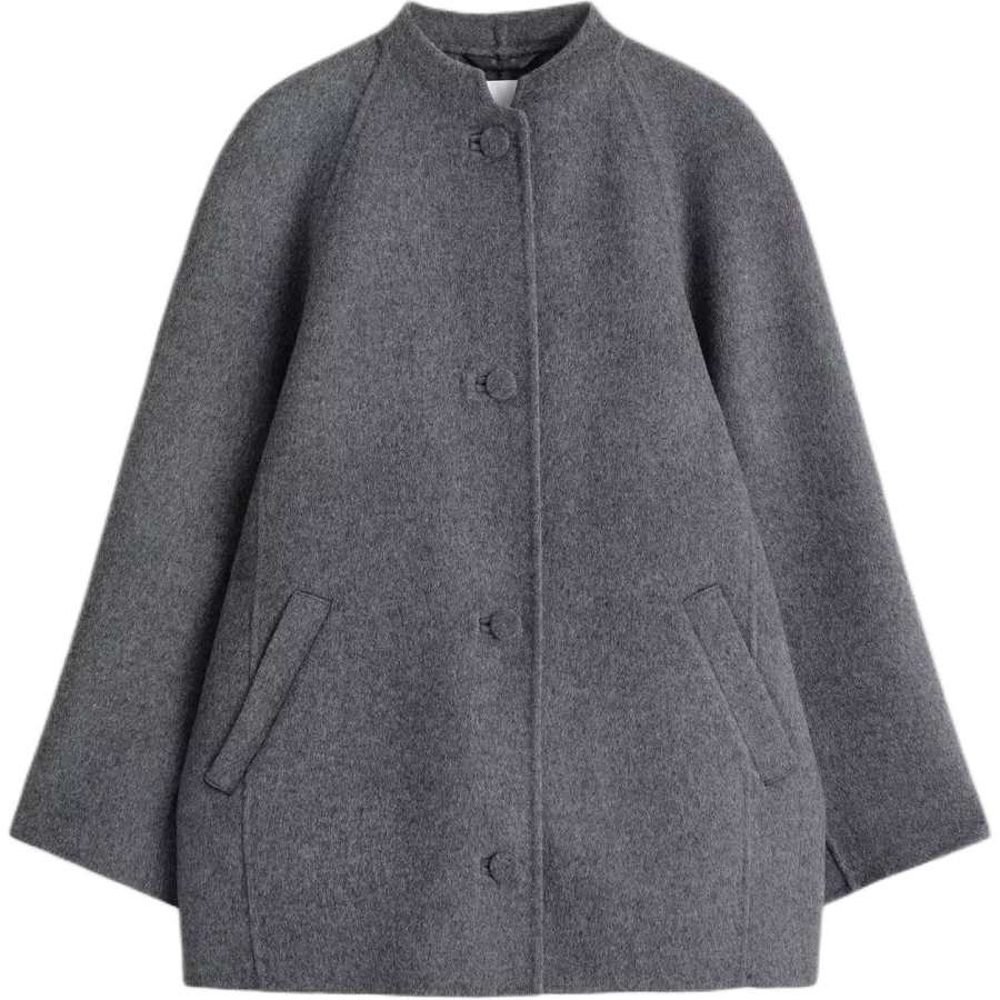COS Jackets Women's Gray Stand Collar Moderate Other