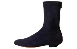 KHAITE Suede Ankle Boots Women's Black Blue