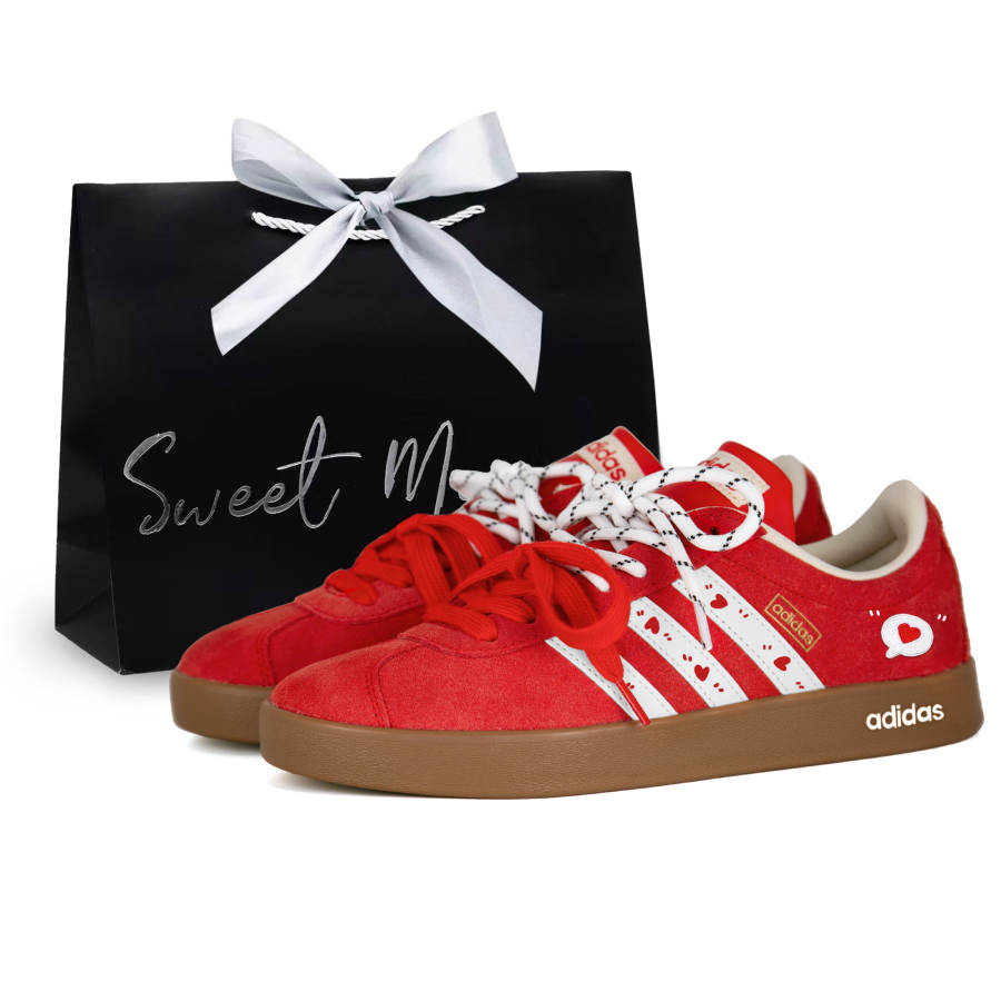 Adidas Adidas Vl Court Classic Heartbeat Signal, Love Comes First Abrasion Resistant Abrasion Resistant Low top