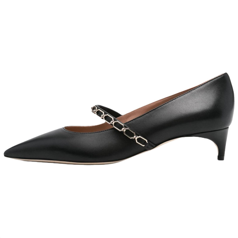 Malone Souliers Virna Leather Slim Heel High Heels 4cm Women's Black
