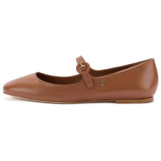 Larroude Blair Leather Mary Jane Shoes Women's Caramel