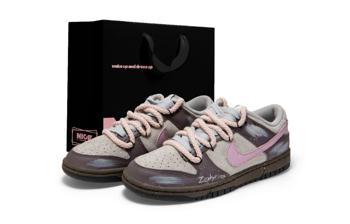Nike Nike Dunk Leather Abrasion Resistant Abrasion Resistant Low top Skateboard Shoes Unisex Brown Gray