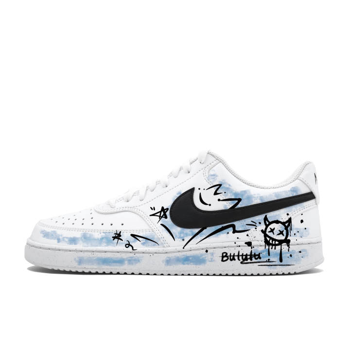Nike Nike Court Vision 1 Wild Dreams Collection, Blu Ru Leather Wear resistant, Lightweight, Breathable, And Non slip.