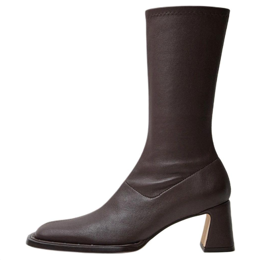 MIISTA Chasity Leather Ankle Boots 6CM Women's Brown