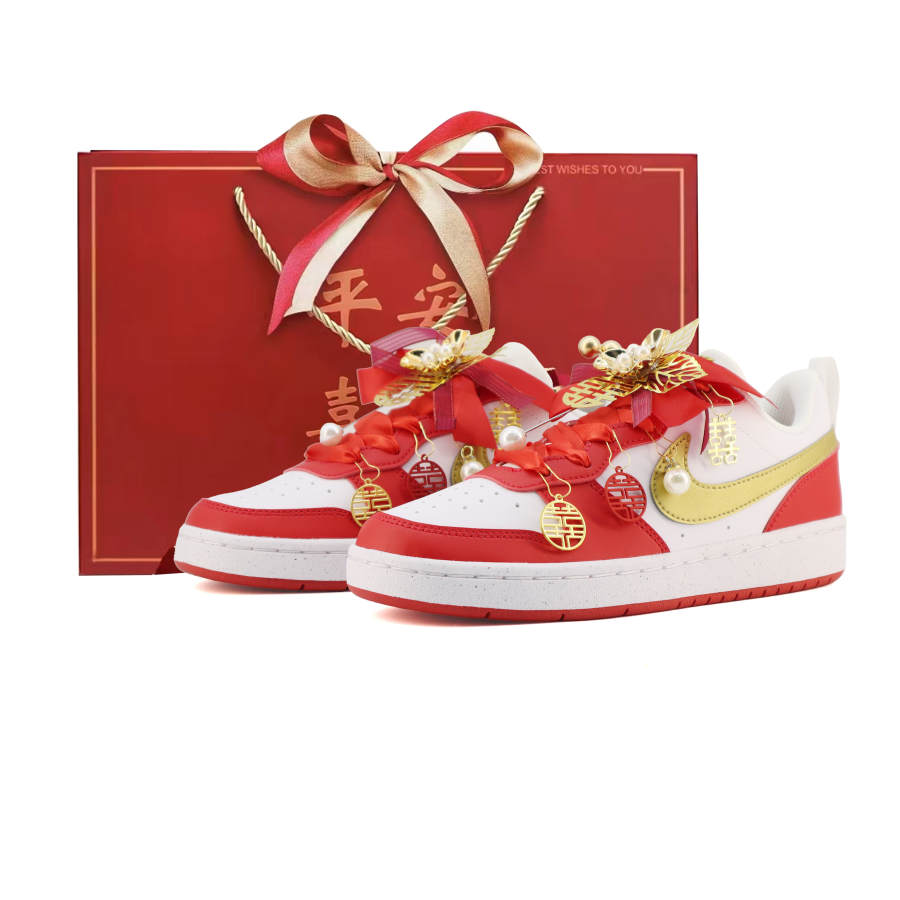 Nike Nike Court Borough Happiness Fulfillment, Wedding Shoes, Shopping Bag Leather Abrasion Resistant Abrasion Resistant