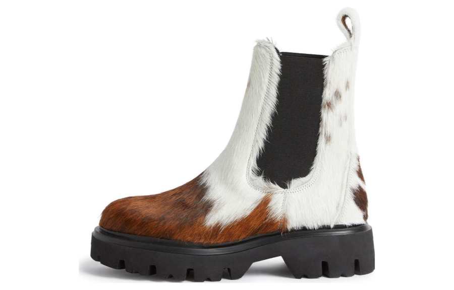 MSGM Leather Short Chelsea Boots Women's Brown