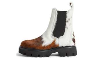 MSGM Leather Short Chelsea Boots Women's Brown