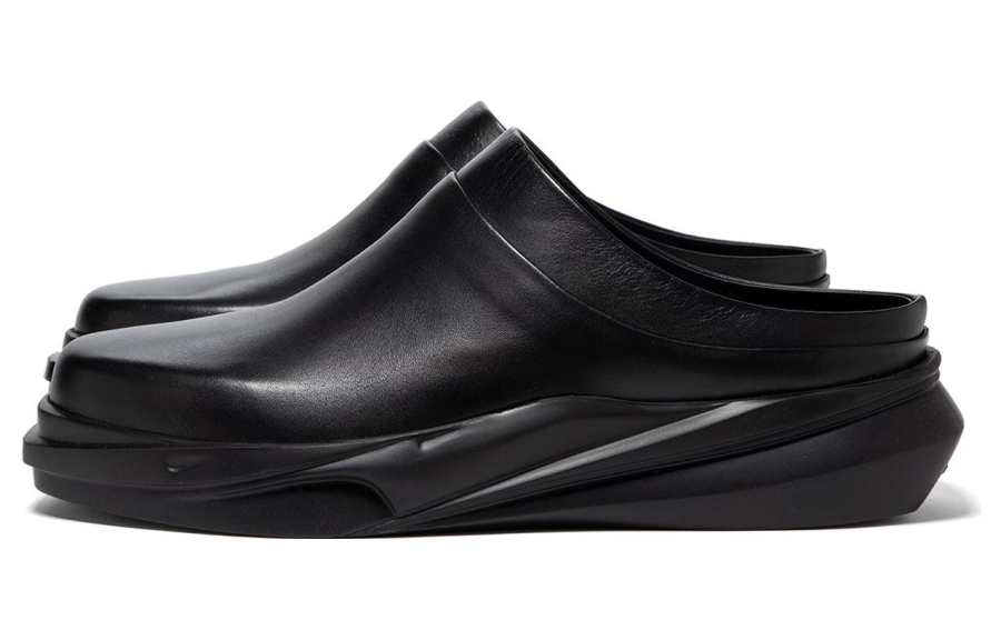 1017 ALYX 9SM Leather Closed Toe Slippers Men's Black