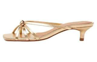 FLATTERED Leather Slide Slippers 3.5cm Women's Gold