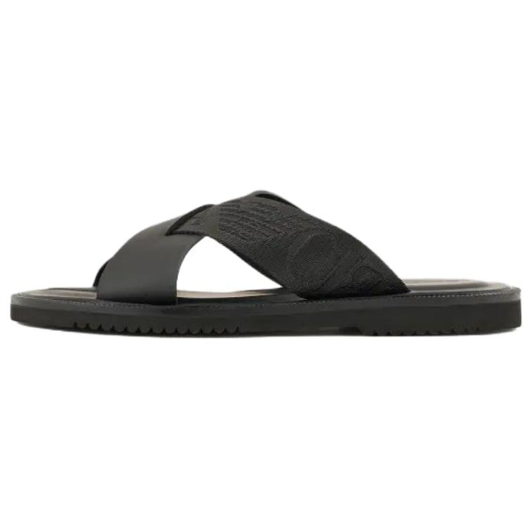 EMPORIO ARMANI Slide Slippers Men's Black