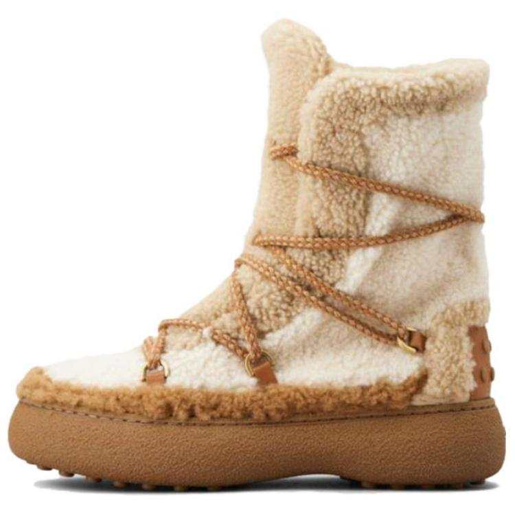 TOD'S Sheepskin Abrasion Resistant Cushioning Snow Boots Women's