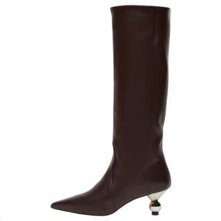 WEEKEND MaxMara Calfskin Knee high Boots 5.5cm Women's Brown