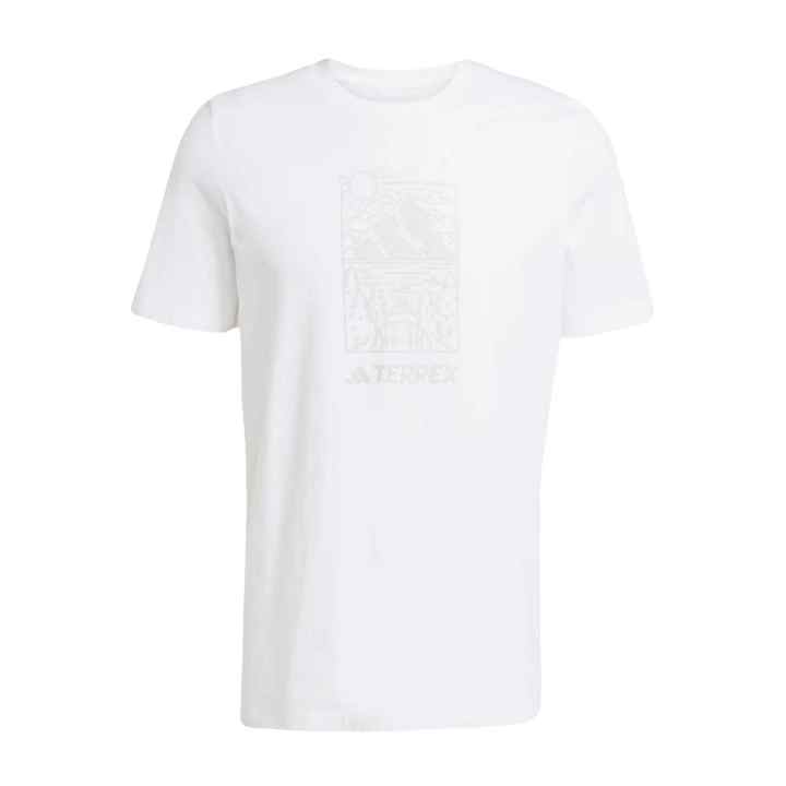 Adidas Adidas Terrex T Shirts Men's White Crew Neck Moderate Straight Fit