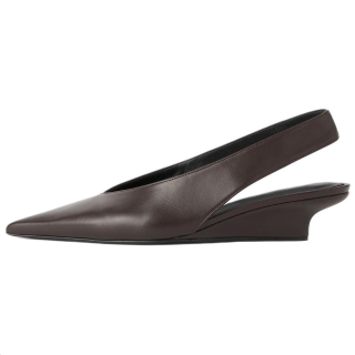 TOTEME Leather Wedge Heel High Heels 4cm Women's Dark Brown