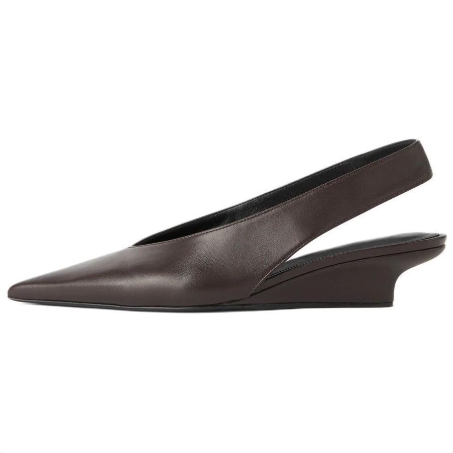TOTEME Leather Wedge Heel High Heels 4cm Women's Dark Brown