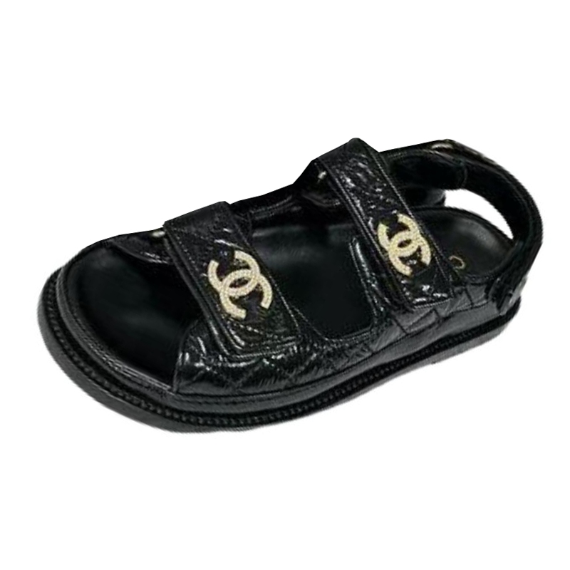 CHANEL CHANEL 25S One Strap Sandals Women's Black