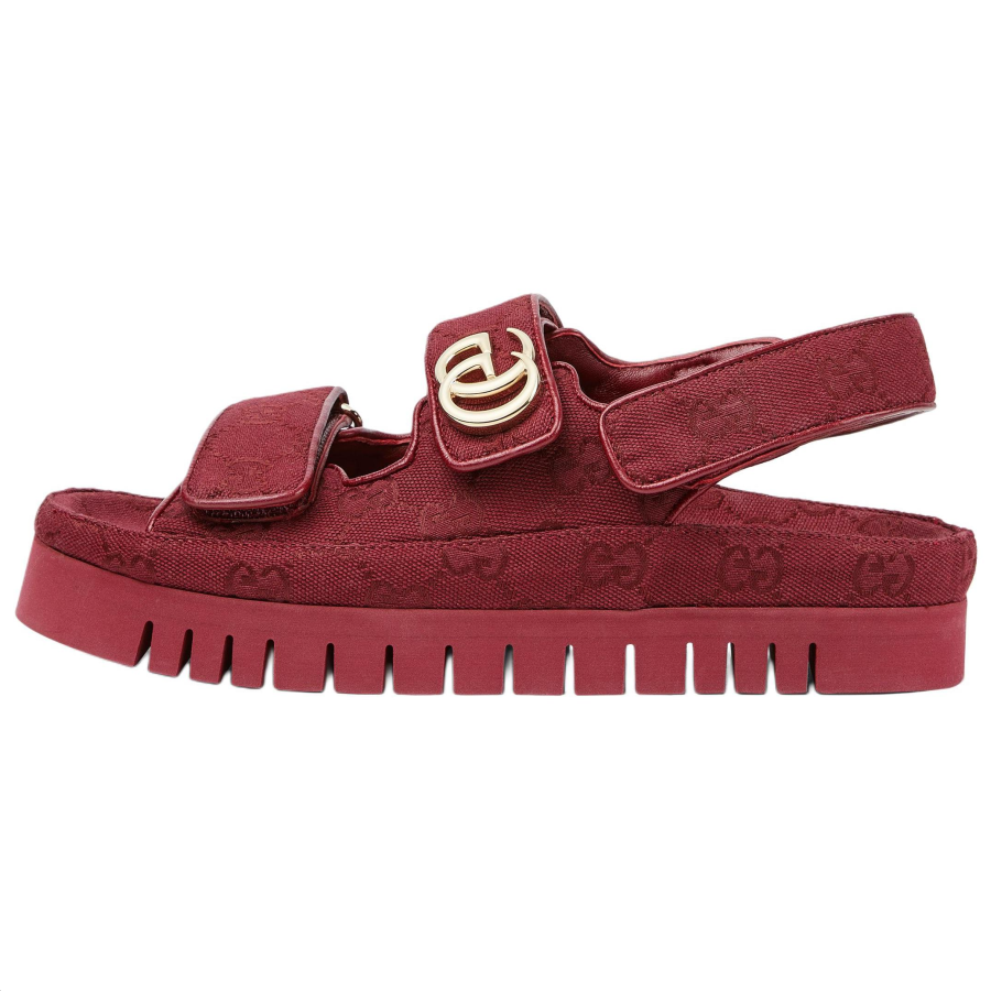 GUCCI Double G One Strap Sandals Women's Ancora Red