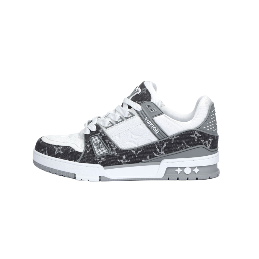 LOUIS VUITTON Trainer Low top Skateboard Shoes Unisex Gray White