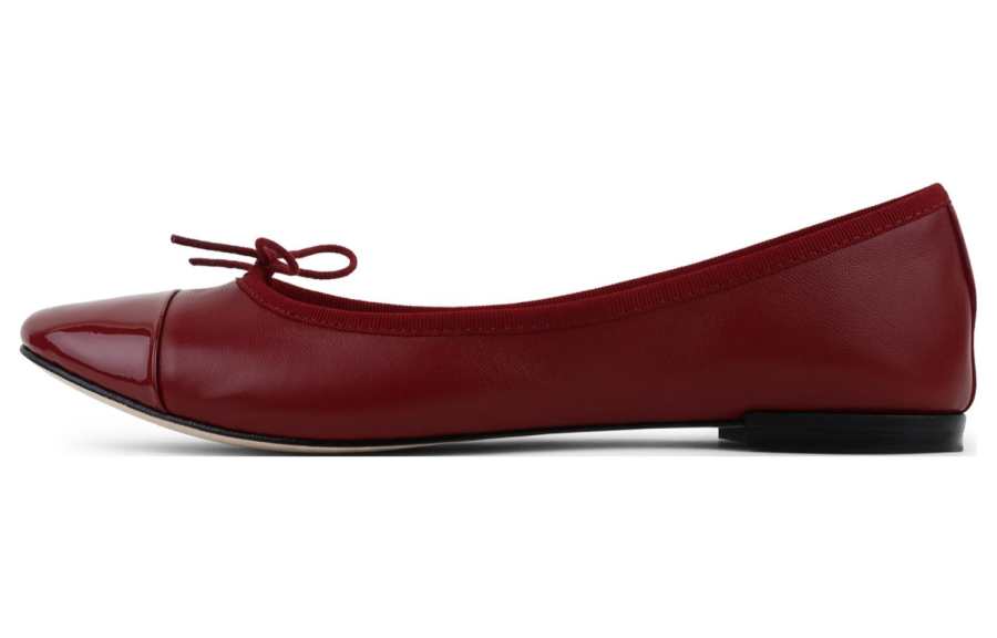 Repetto Sheepskin Slip on Ballet Shoes Women's Dark Red