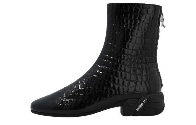 RAF SIMONS Leather Ankle Boots Men's Black
