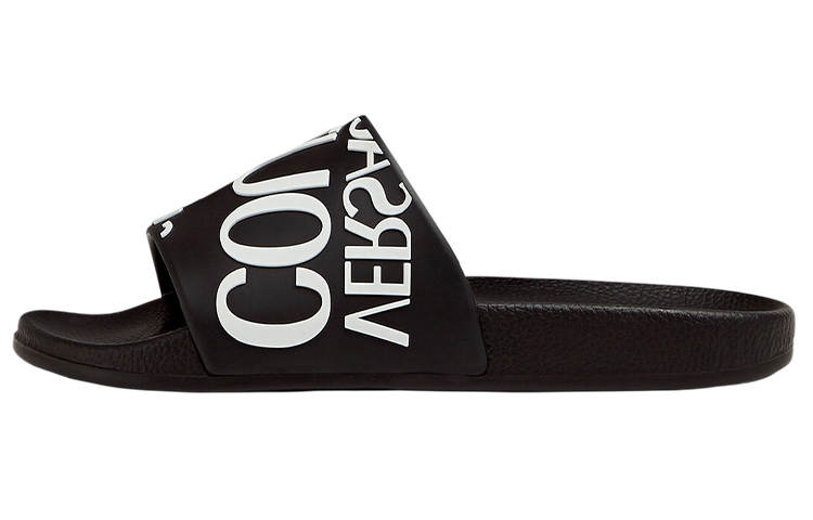 VERSACE JEANS COUTURE VERSACE Slides Black White Women's
