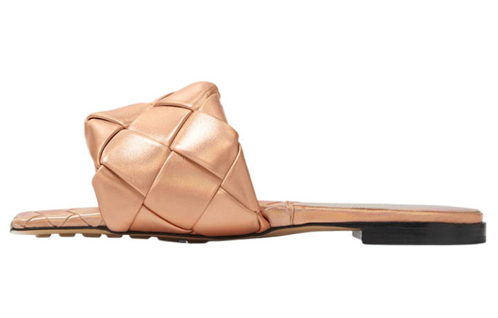 Bottega Veneta Bottega Veneta Lido Leather Patchwork Slide Slippers Women's Nude