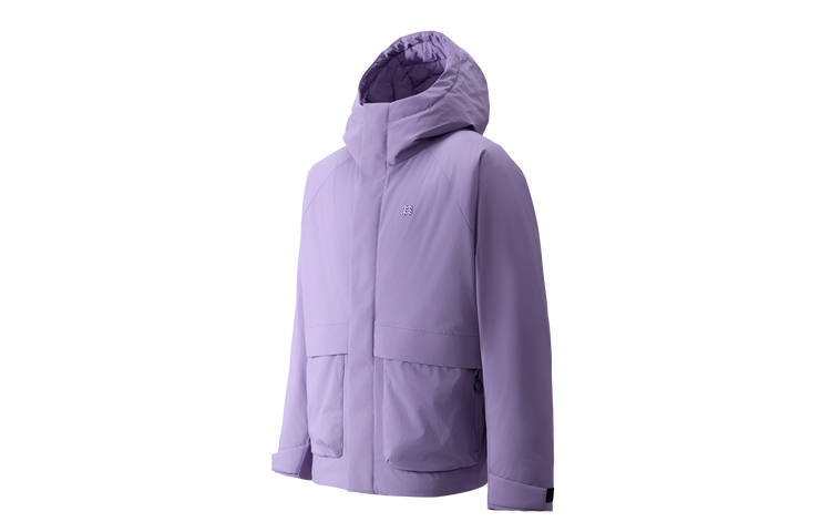 KOLON SPORT Down Jackets Unisex Violet VI Hooded Thickened